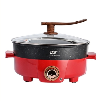 Happy oală electrică de gătit, multifuncțională, cu interior antiaderent, 6 L capacitate, reglare temperatură, protecție împotriva uscării