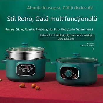Oală electrică multifuncțională cu abur și prăjit – capacitate 2–3 L, 801–1000 W, corp din plastic