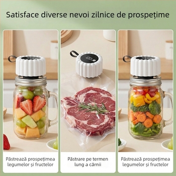 Mașină automată de vidat pentru uz casnic, conservare în bucătărie, sigilare pentru pulpă de fructe și ambalare în borcane Mason, pentru frigider