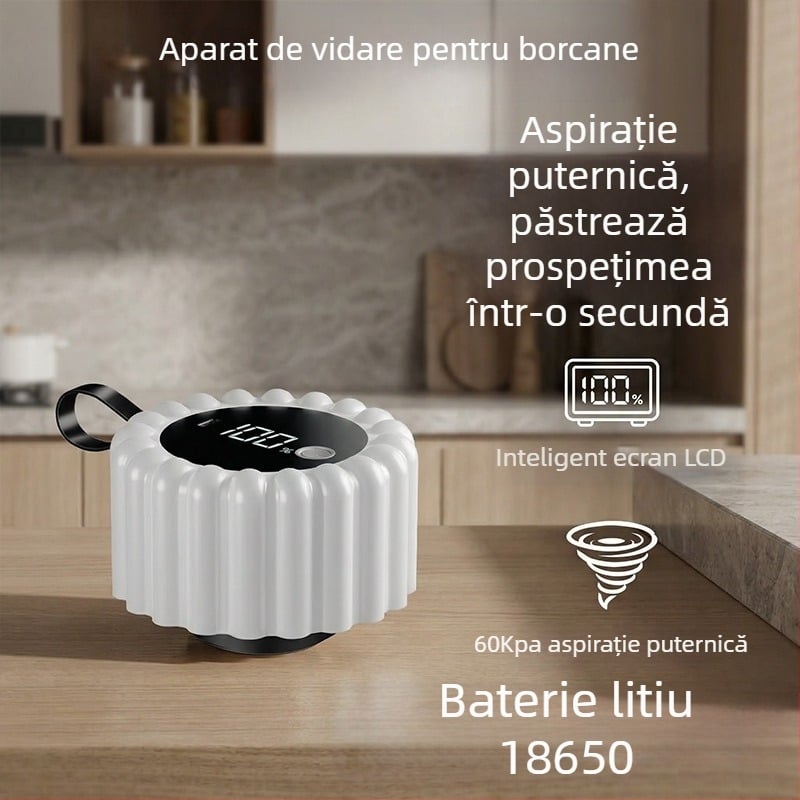 Mașină automată de vidat pentru uz casnic, conservare în bucătărie, sigilare pentru pulpă de fructe și ambalare în borcane Mason, pentru frigider