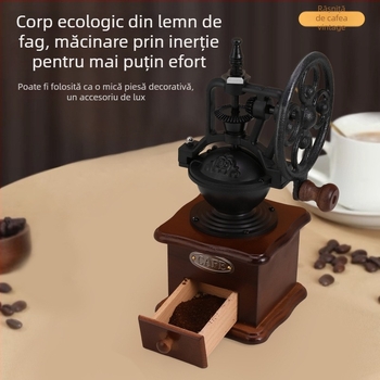 Râșniță de cafea manuală, cu manivelă, personalizabilă