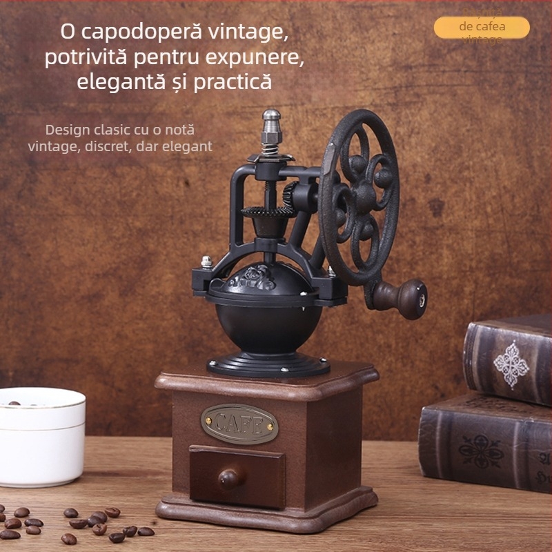 Râșniță de cafea manuală, cu manivelă, personalizabilă