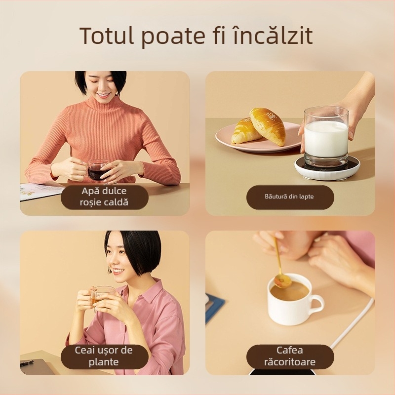 Suport încălzitor pentru ceașcă cu temperatură constantă — bază universală pentru cafea, izolație pentru birou sau cămin, încălzire rapidă a laptelui
