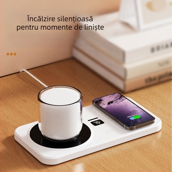 Suport încălzit multifuncțional cu încărcare wireless, menținerea temperaturii, încălzire lapte și bază inteligentă pentru apă
