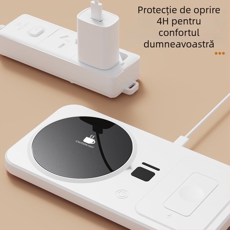 Suport încălzit multifuncțional cu încărcare wireless, menținerea temperaturii, încălzire lapte și bază inteligentă pentru apă