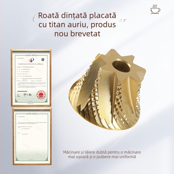 Râșniță manuală de cafea pentru uz casnic, cu nucleu din oțel cu șapte stele