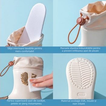 Ghete de ploaie pentru copii, unisex, până la jumătatea gambei, antiderapante, impermeabile, EVA upper, model animale