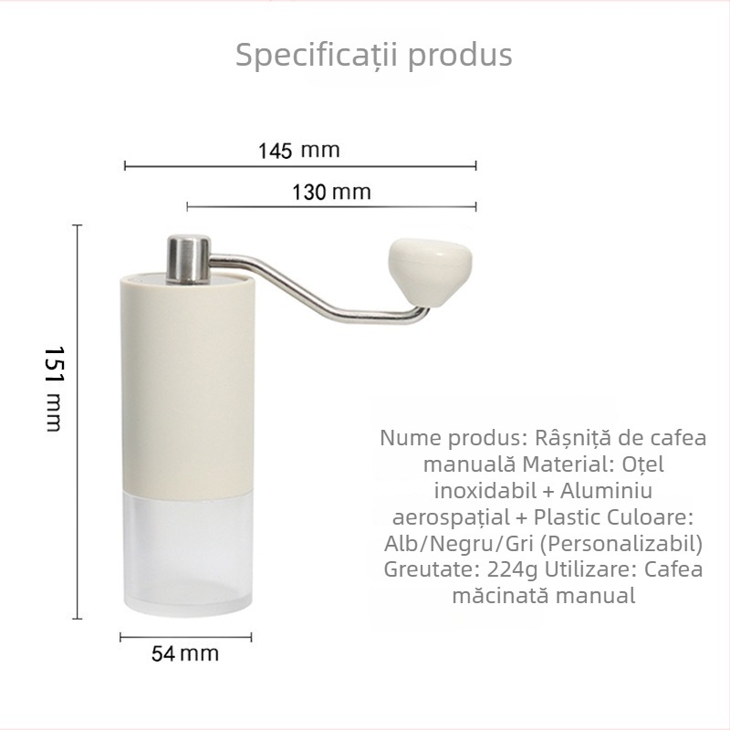 Râșniță de cafea manuală portabilă pentru uz casnic, cu capacitate mare