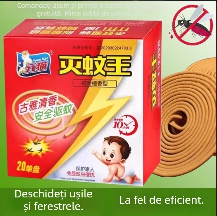 Incensă anti Țânțari cu parfum de santal, solidă, netoxică