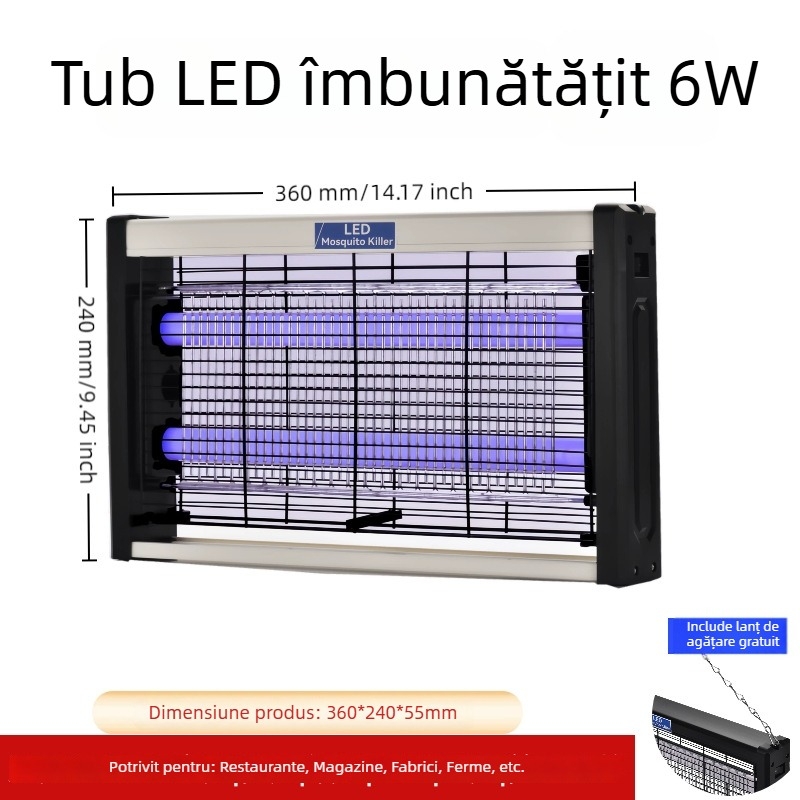 Lampă de interior pentru omorârea țânțarilor, cu lumină mov, capcană biomimică automată