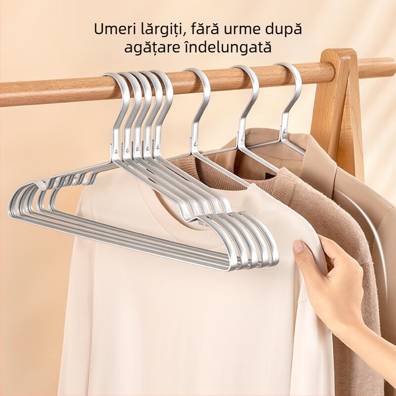 Umeraș din aluminiu, antiderapant, îngroșat, pentru uz interior, fără urme, pentru uscare haine ude și uscate