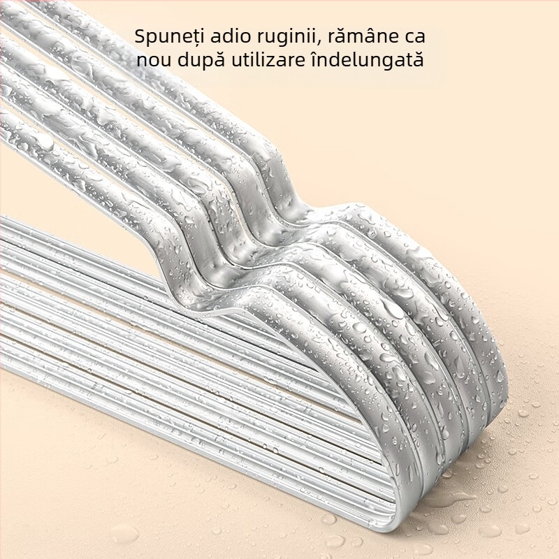 Umeraș din aluminiu, antiderapant, îngroșat, pentru uz interior, fără urme, pentru uscare haine ude și uscate