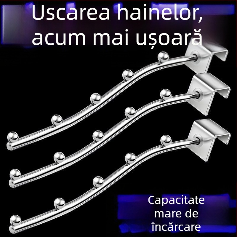 Mini uscător haine pentru balcon/dormitor, cu cârlig lângă pat și cârlig de fereastră anti-furt, fără găuri