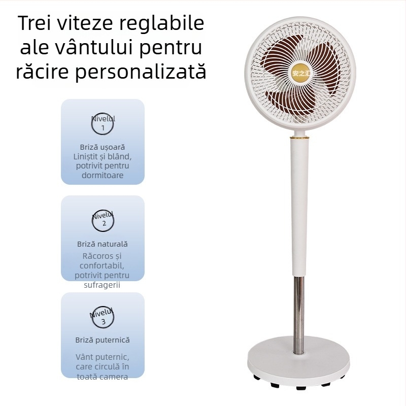 Ventilator de circulație a aerului pentru casă, ventilator vertical, 3 viteze, zgomot redus