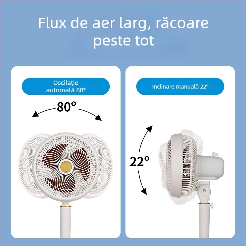 Ventilator de circulație a aerului pentru casă, ventilator vertical, 3 viteze, zgomot redus