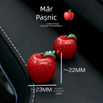 Noul ornament auto din rășină, în formă de măr – decor pentru consola centrală, stil desen animat