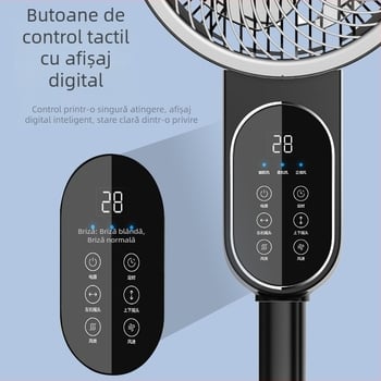 Ventilator de circulație cu control vocal, dispozitiv de aromaterapie, 8 direcții ale mișcării capului, pentru masă și podea, silențios, Pearl White