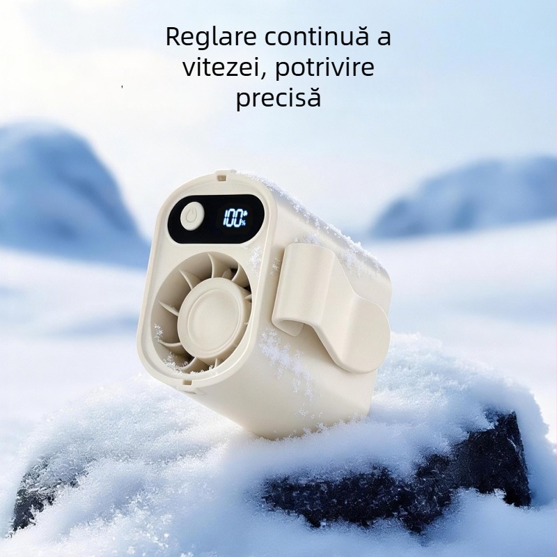 Ventilator USB clip-on multifuncțional, răcire cu gheață, atașat la talie, portabil pentru exterior, mini ventilator de birou