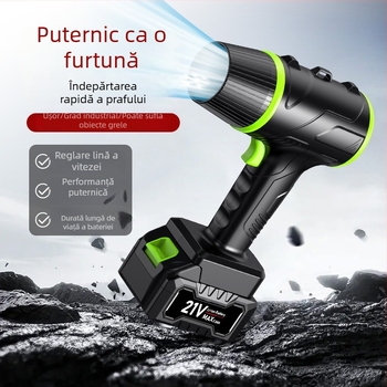 Ventilator de masă cu baterie Li‑ion, ventilator turbina de înaltă putere, fără fir, 3 trepte de viteză