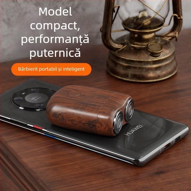 Aparat de ras electric mini, magnetic, pentru bărbați, cu capete duble, ras foarte curat, portabil pentru călătorii cu mașina