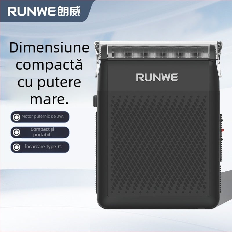 Aparat de ras electric pentru bărbați, cu cap reciproc, compact și reîncărcabil