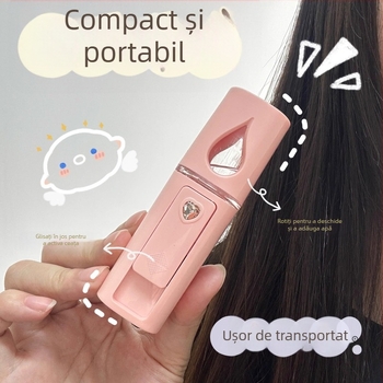 Dispozitiv de hidratare cu ceață nanometrică pentru femei, umidificator facial portabil, pulverizator cu ceață rece și abur facial
