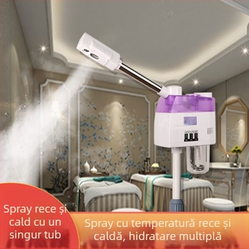 Aparat de abur pentru față cu hidratare nano, pulverizare duală caldă și rece, pentru uz casnic