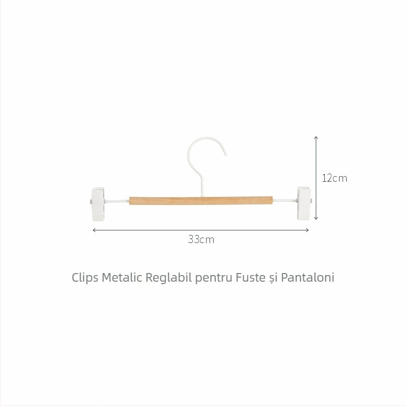 DREX clip reglabil pentru fuste și pantaloni – anti alunecare, uscare fără urme, pentru depozitare haine
