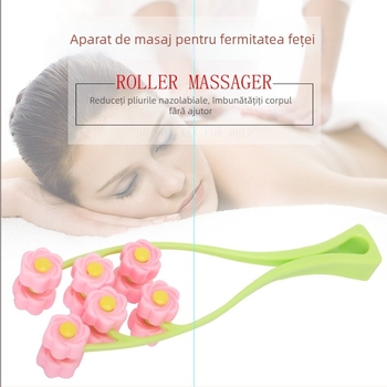 Masaj manual cu role pentru față – instrument de frumusețe facială pentru conturarea liniei în formă de V și reducerea dublei bărbii