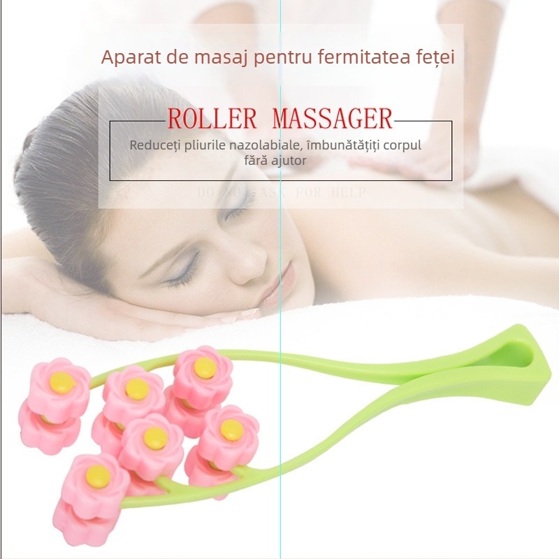 Masaj manual cu role pentru față – instrument de frumusețe facială pentru conturarea liniei în formă de V și reducerea dublei bărbii
