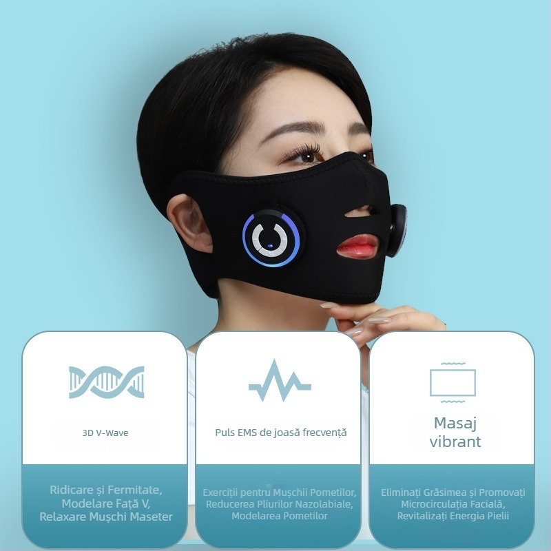 Dispozitiv wireless de lifting facial pentru contur în formă de V, tonifiere facială, netezire a ridurilor nazolabiale și a dublei bărbii