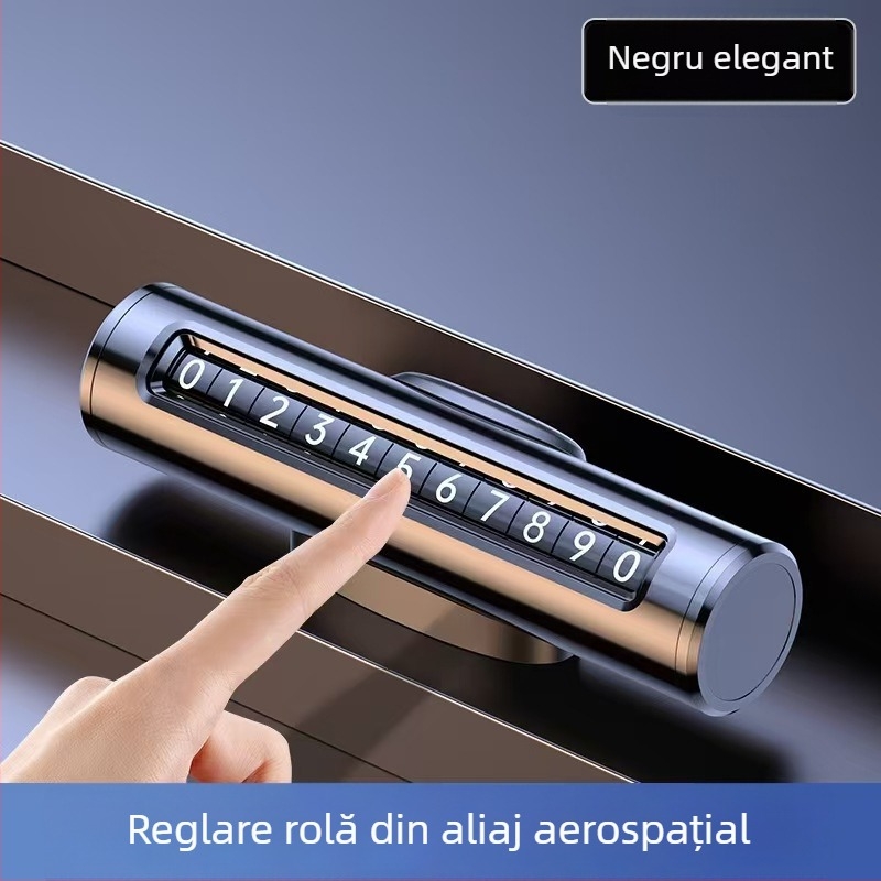 Semn metalic temporar pentru parcare, cu imprimare de logo și număr de telefon ascuns, rezistent la temperaturi înalte, pentru mașină