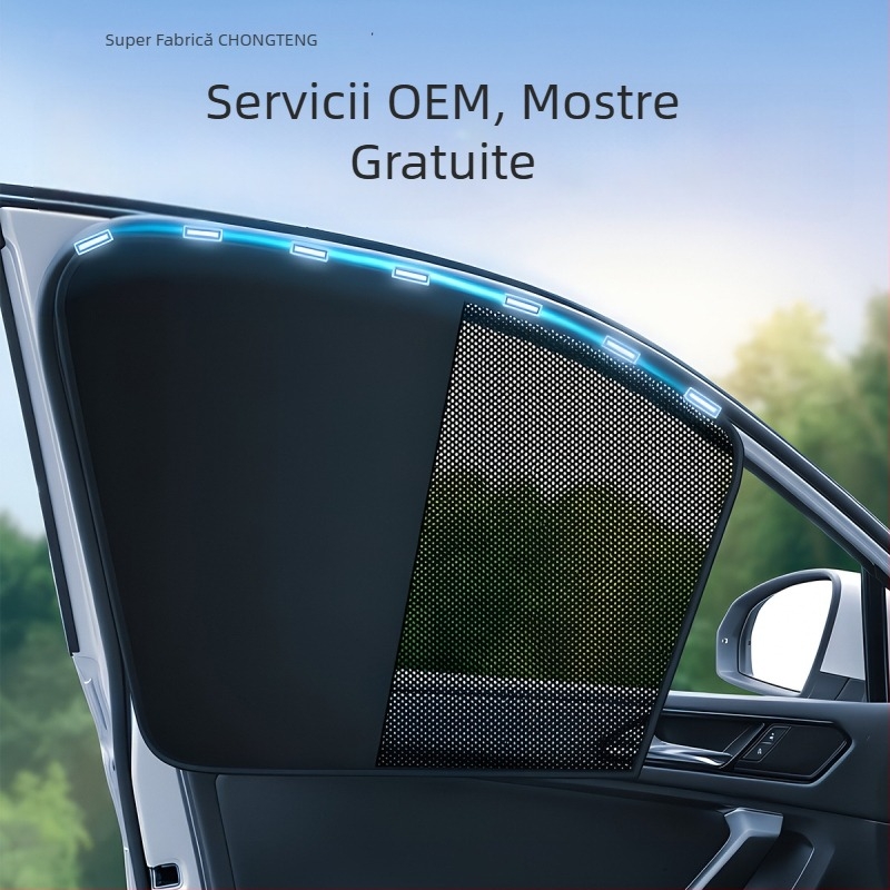 Cortină de protecție solară auto cu magnet, două părți, personalizabilă OEM pentru ferestrele laterale