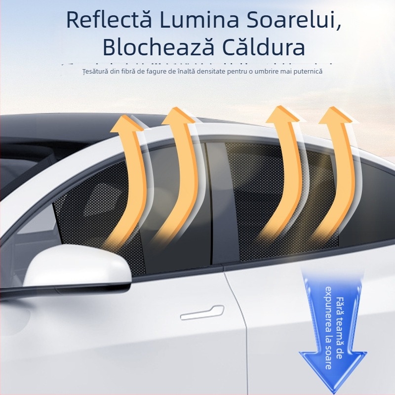 Cortină de protecție solară auto cu magnet, două părți, personalizabilă OEM pentru ferestrele laterale