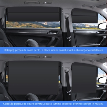 Personalizare OEM: Cortină de protecție solară auto, cortină din vinil magnetic pentru geamuri laterale