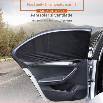 Draperie pentru fereastra auto cu plasă anti-țânțari pentru protecție solară