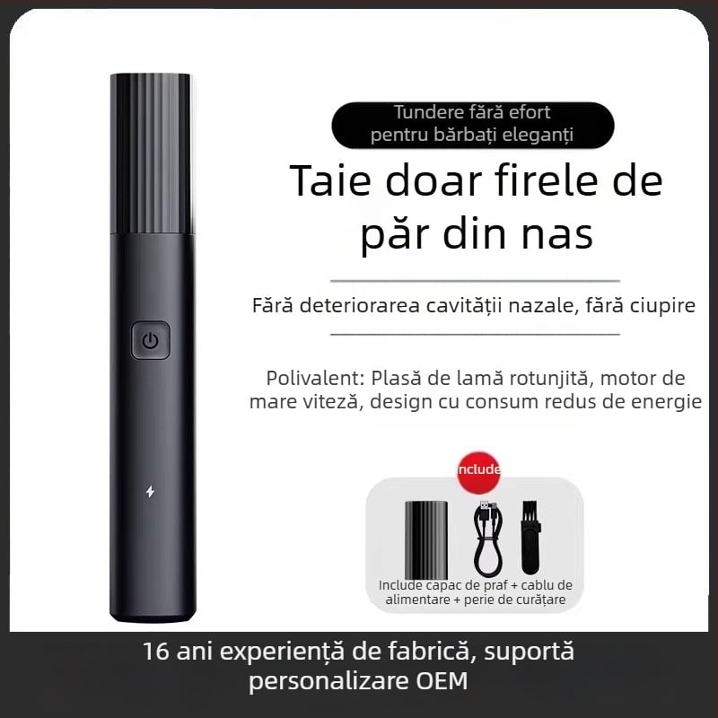 Trimmer electric pentru nas, reîncărcabil, automat, pentru bărbați și femei