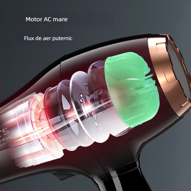 Uscător de păr cu lumină albastră, 2100W, model 8921, carcasă ABS, temperatură constantă, aer cald/rece, 2 trepte de viteză