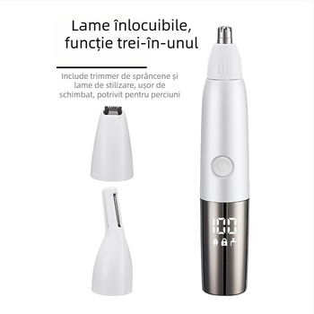 Cool Trend trimmer electric 3-in-1 pentru nas, conturare sprâncene și gravare, IPX4 rezistent la apă, ușor, 96 g