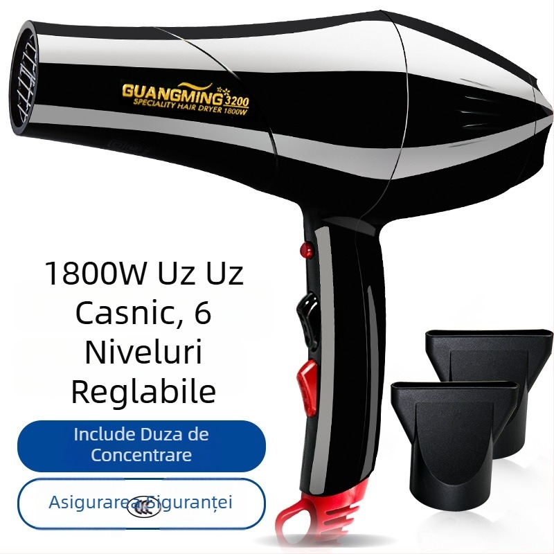Bright Rct3200 uscător de păr 1800W, motor brushless, cu aer cald și rece, pentru salon la domiciliu, stilizare profesională și îngrijire a animalelor de companie