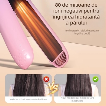 Aparat electric de îndreptat și ondulat părul – dual funcțional, delicat cu părul, portabil, pentru uz casnic, pentru breton