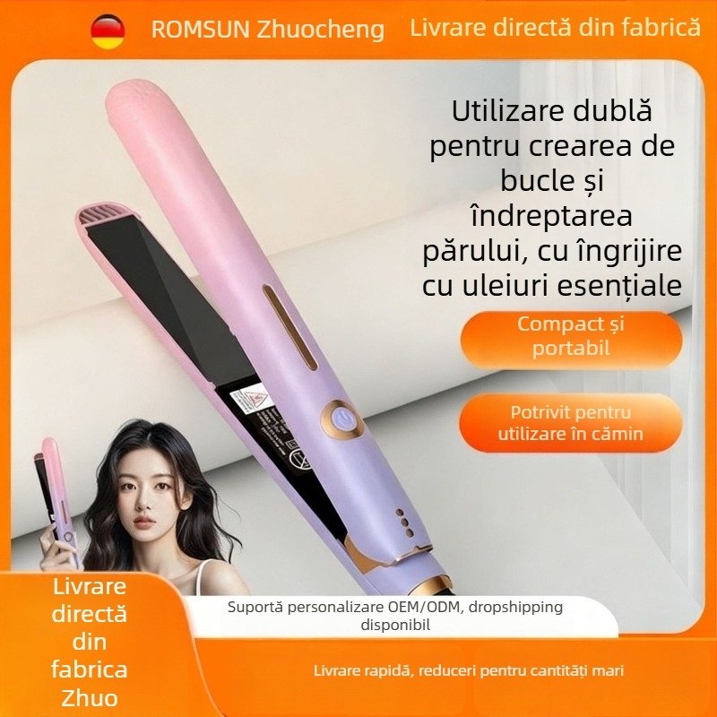 Aparat electric de îndreptat și ondulat părul – dual funcțional, delicat cu părul, portabil, pentru uz casnic, pentru breton