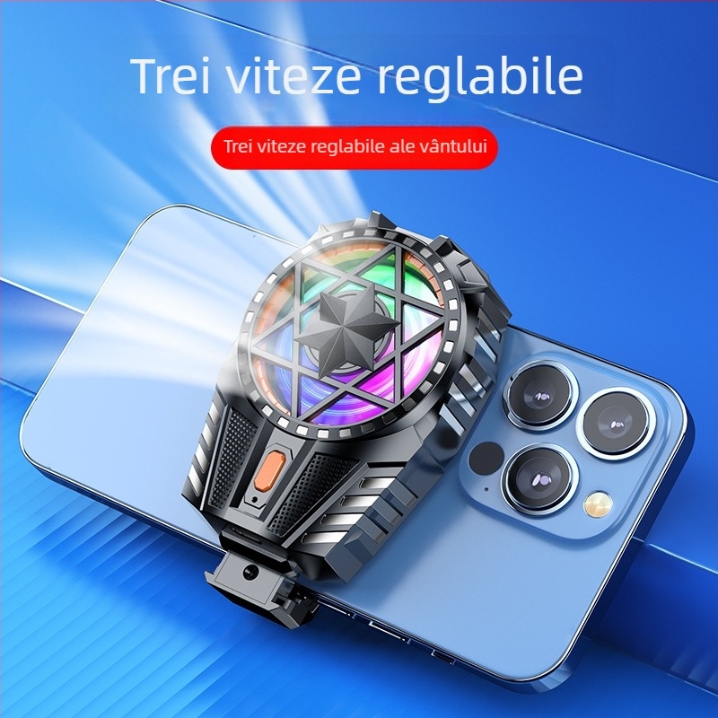 Răcitor pentru telefon X112 – Versiune cu încărcare, Răcire prin aer, Silențios, Reglaj în 3 trepte, Răcire rapidă