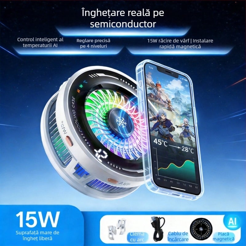 Răcitor pentru telefonul K3 cu control AI al temperaturii și reglaj în patru trepte