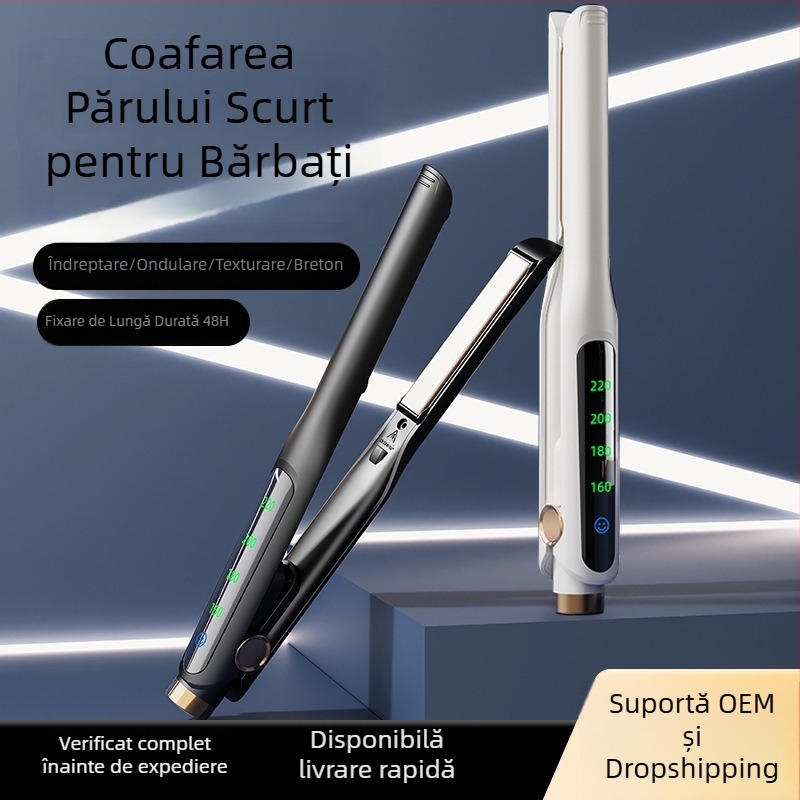 2 în 1 placă de coafat și ondulator cu acoperire ceramică, oprire automată, compactă