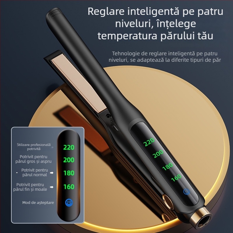 2 în 1 placă de coafat și ondulator cu acoperire ceramică, oprire automată, compactă