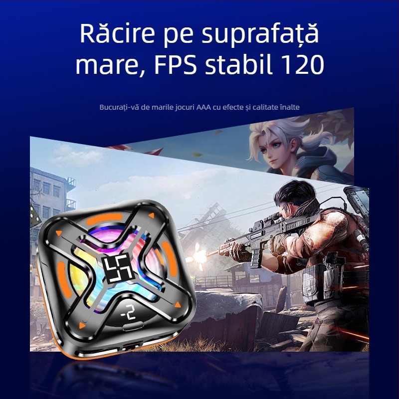 Radiator magnetic cu semiconductori pentru telefoane mobile, două trepte de răcire, funcționare silențioasă, pentru gaming, cu afișaj digital al temperaturii