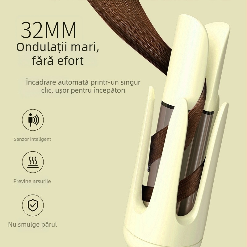 Ondulator de păr cu caneluri pentru bucle ondulate, aparat electric cu ioni negativi, styling în 3 minute