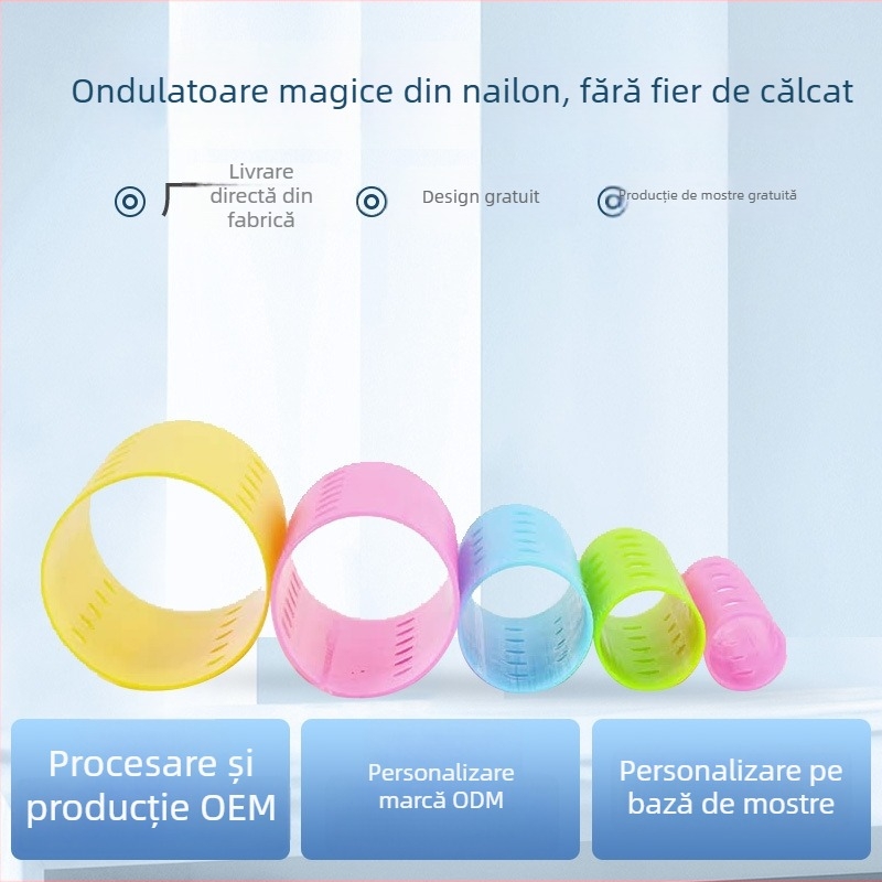 Tambur mare pentru bucle, ondulator de păr din plastic, personalizabil, pentru bucle mari și naturale, pentru fete