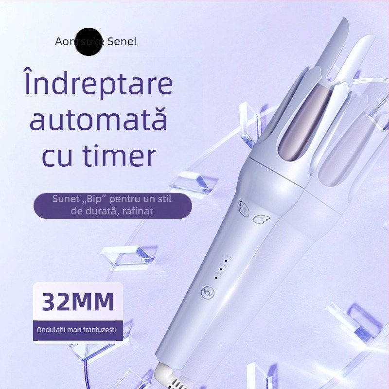 Ondulator automat complet, tambur de 32 mm, bucle mari și valuri, blând cu părul, consum redus de energie